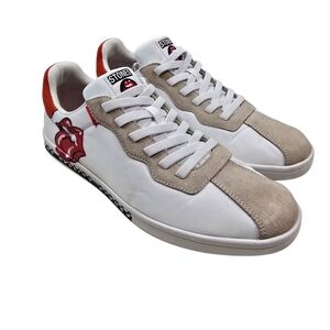 Skechers X Rolling Stones Men's Classic Logo Shoes Sneakers White/Beige Size 10